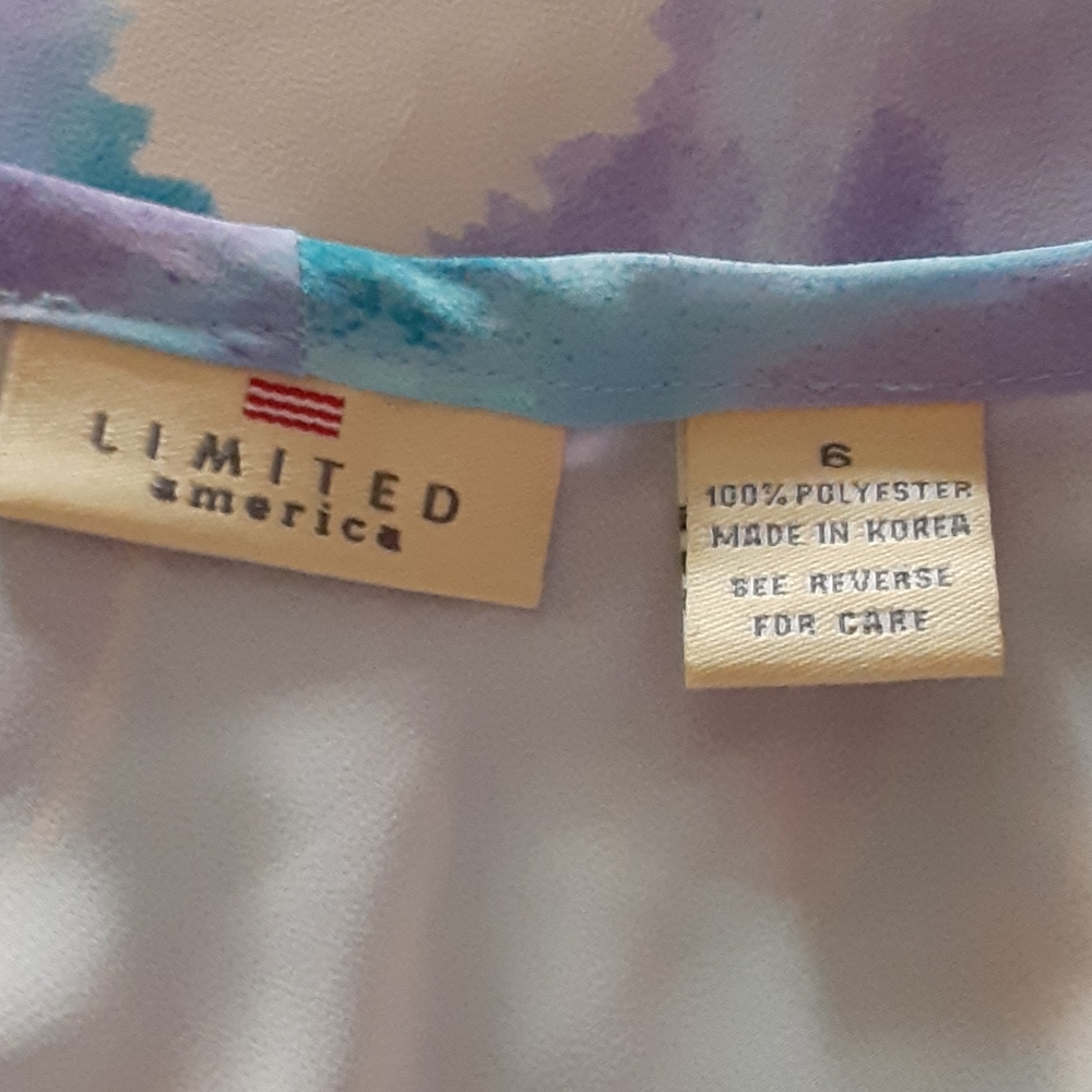 Vintage 90s The Limited watercolor cami dress 6 - Picture 6 of 6